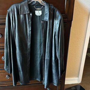 Marina Rinaldi Dark Italian Leather Jacket